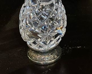 Waterford Carved Crystal Egg with Metal Display Stand