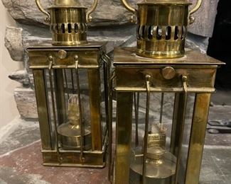 Antique Brass Nautical Oil Lamps