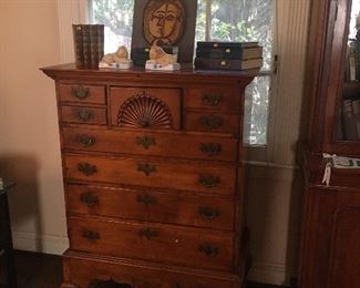 Ca 1780 Tiger maple chest