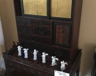 Chinese cabinet and table
