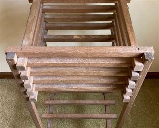 Vintage Wood Slat Planter Stand