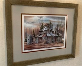 Signed and Numbered Dick Bailey “The Round Barn” Framed Print