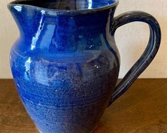 Signed Stoneware Pitcher