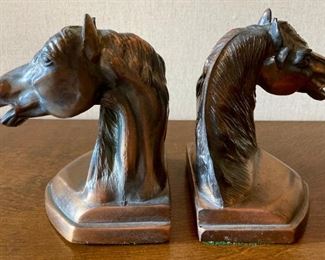 Vintage Bronze Horse Bookends