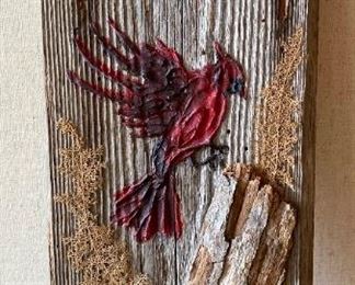 Salvaged Wood Cardinal Plaque