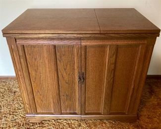 Oak Sewing Cabinet/Table