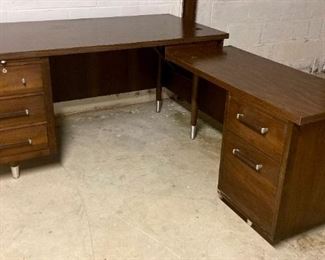 Mid Century Art Deco L-Shaped Desk