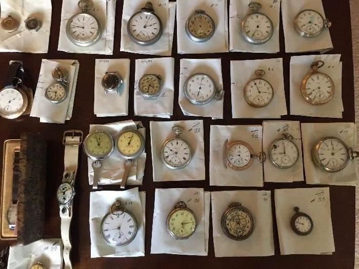 An extensive collection of pocket watches. 