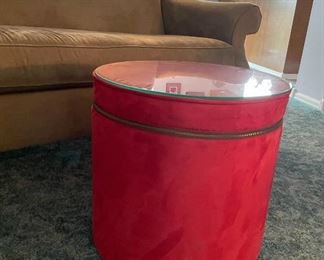 Glass top round end table