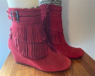 Red Moccasin Booties