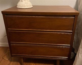 Mid-Century End Table, Three Drawers