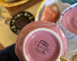 Classic Tea and Saucer Set, In box, Gold Detail