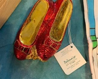 Polonaise Wizard of Oz Collection of Christmas Ornaments, Red Slippers