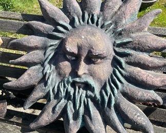 Outdoor Stone Sun Decor