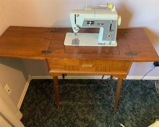Vintage Sewing Machine & Table