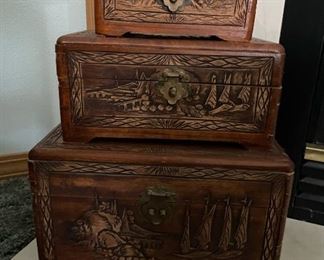 Wood Nesting Storage Boxes