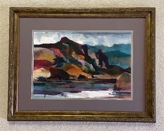 Original watercolor by Ratinda Das. Measures 14"H x 20"W.