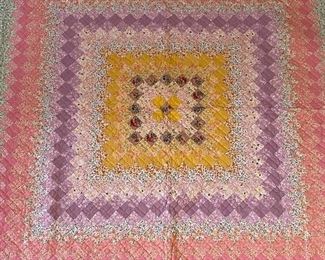 Hand-made Quilt measures 93" x 91"