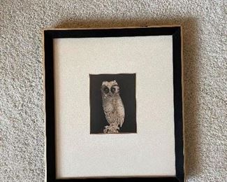 Owl Art by Pat Buckley Moss, 3.5"W x 4.5"H