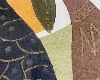 Batik Giraffe African Coast Fabric Art, 26"W x 27"H