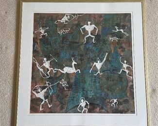 Watercolor Art by Zhuang da Shan, 31.5" x 31.5"