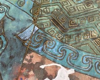 Watercolor Art by Zhuang da Shan, 31.5" x 31.5"