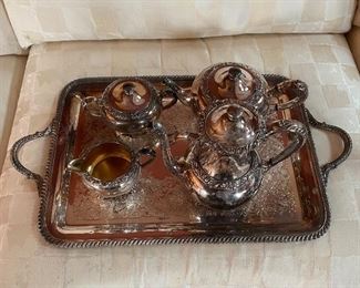 Wilcox International Silver Co. New Beverly Manor Silver Plate Tea Set