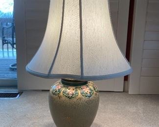 Wildwood Lampholder, Gilded, porcelain Cloisonne, ginger jar lamp. 31"H