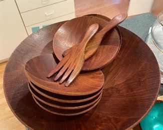 MCM Wood Salad Set