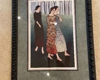 Art. "Fall Coming Like Three Sisters". By Brian Kershisnik 19"W x 28.5"H. Numbered 48/100.