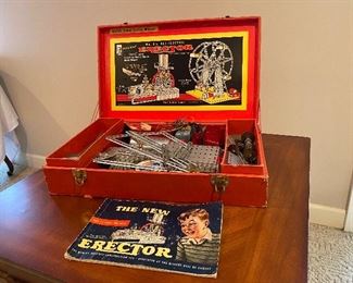1950's Erector Ferris Wheel Set with vintage booklet and carrying case 