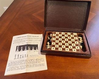 Vintage 1940s era Travel Chess Set, by Drueke