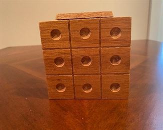 Wooden Tic Tac Toe Travel Game with Marbles