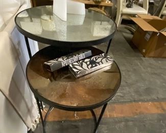 Antiqued Mirror Top & Iron Nesting Tables. There is a pair of these