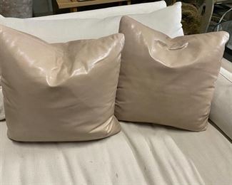 Lee Industries Blush Leather Pillows