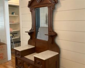 Antique dressing chest.  37" wide and 7'6" tall 18" deep