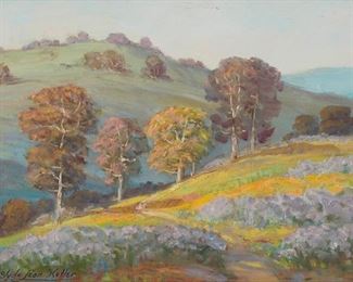 1086
Clyde Leon Keller
1872-1962, Oregon
"Portland Hills," 1930
Oil on canvas board
Signed lower left: Clyde Leon Keller; titled and dated by repute
12" H x 15.75" W
Estimate: $500 - $700