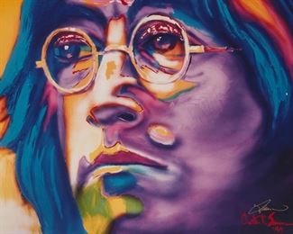 1229
Christian Reise Lassen
b. 1949, Maui, HI
"John Lennon," 1990
Digital color print on paper under Plexiglas
Edition of unknown size; signed lower right: Lassen, signed and dated in the plate: Christian R. Lassen / '90; titled from the artist's website
Sight: 17.5" H x 23.5" W approx.
Estimate: $800 - $1,200
