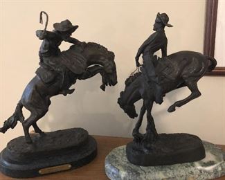 S O L D Fredric Remington BRONZE statue: "Bronco Buster" & "Outlaw"
