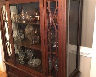 Vintage Walnut China Cabinet