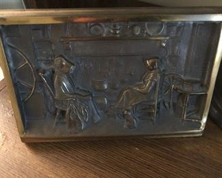 Vintage WD Allen Bronze Plaque on stand