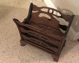 S O L D Vintage Walnut Magazine Rack