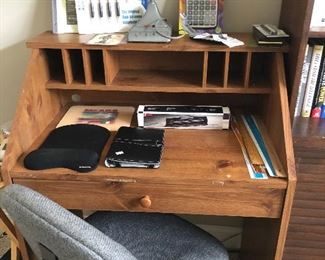 Student desk and office supplies