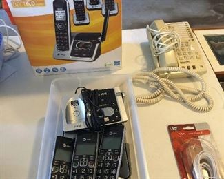 2 sets AT & T phones + Vintage Pansonic Easaphone