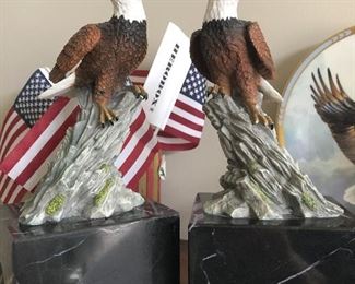 "Crystal Cathedral-Eagles Club" Marble bookends