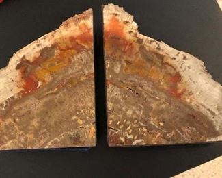 Vintage Petrified Wood Bookends