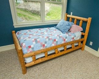 Twin Bed Handcrafted w/Logs (1/3)