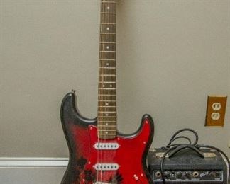 Squier Electric Strat Guitar & SP-10 Amp