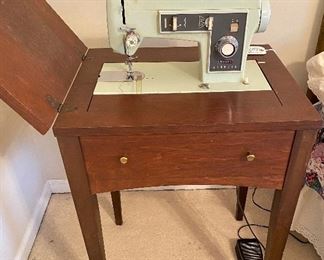 Vintage Turquoise Sears  Kenmore Sewing Machine/side table