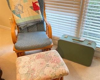 Vintage Glider and ottoman